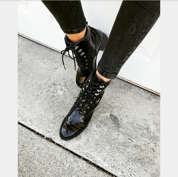 Super Trooper// black croc print boot - Picture 8 of 8